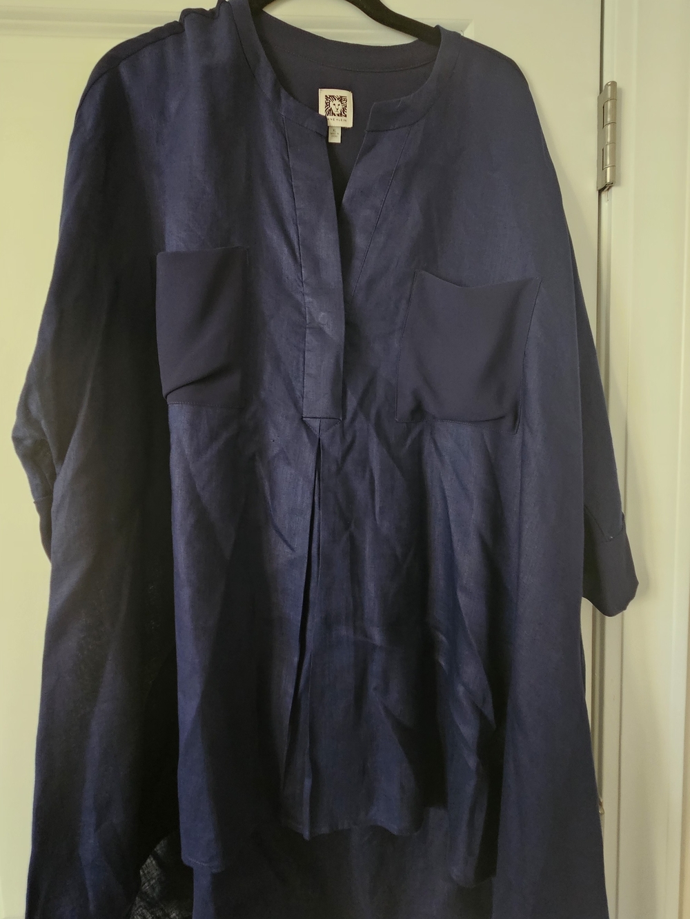 Anne Klein Navy Blue Oversized Tunic Blouse – XL